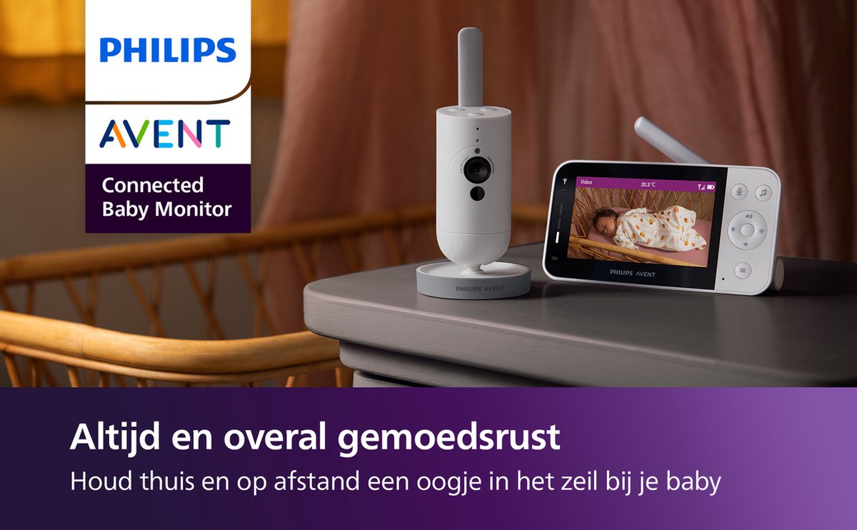 Philips Avent Connected Beeldbabyfoon SCD951/26: HD Camera, App & Nachtzicht