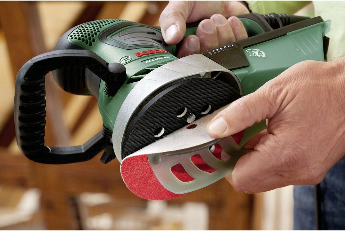 Bosch PEX 400 AE Krachtige Excenterschuurmachine - Snoer, 350 W, Stofafzuiging, Koffer