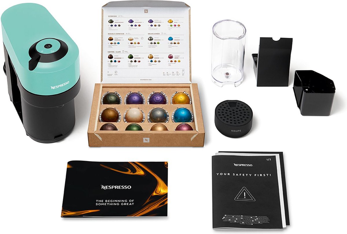 Krups Nespresso Vertuo POP XN9204 Koffiecupmachine Aqua Mint Compact Design