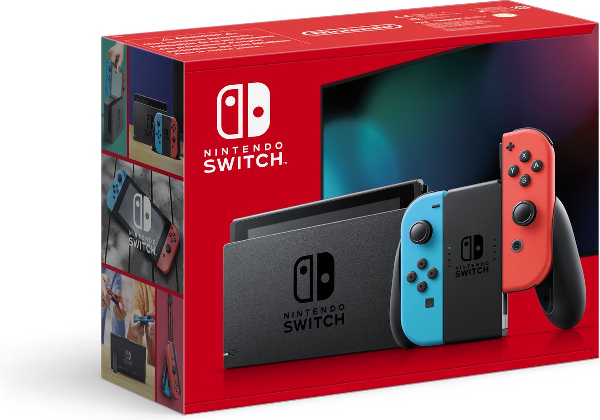 Nintendo Switch Console: Draagbaar Gaming Systeem, Neon Blauw/Rood Joy-Cons