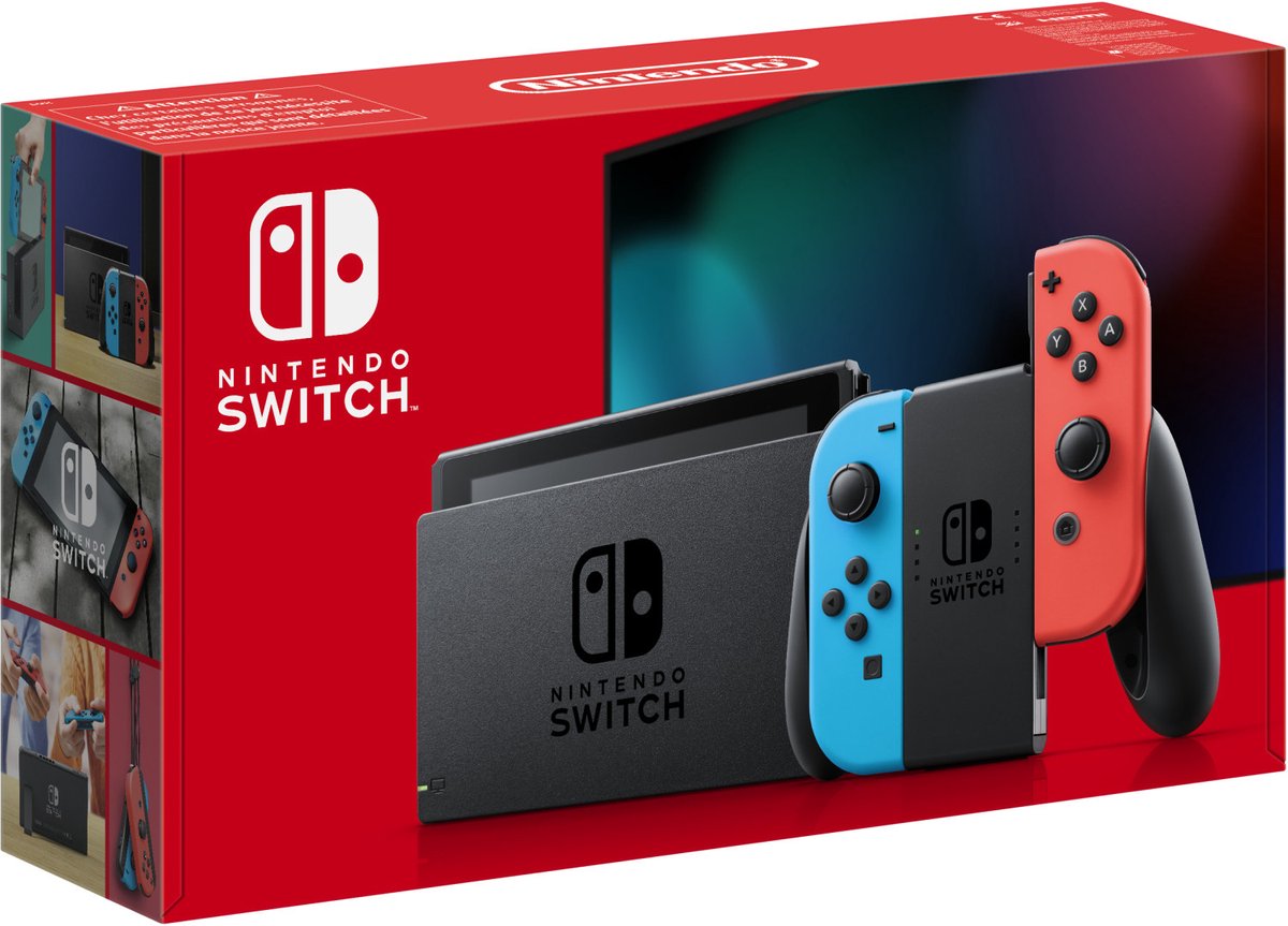 Nintendo Switch Console: Draagbaar Gaming Systeem, Neon Blauw/Rood Joy-Cons