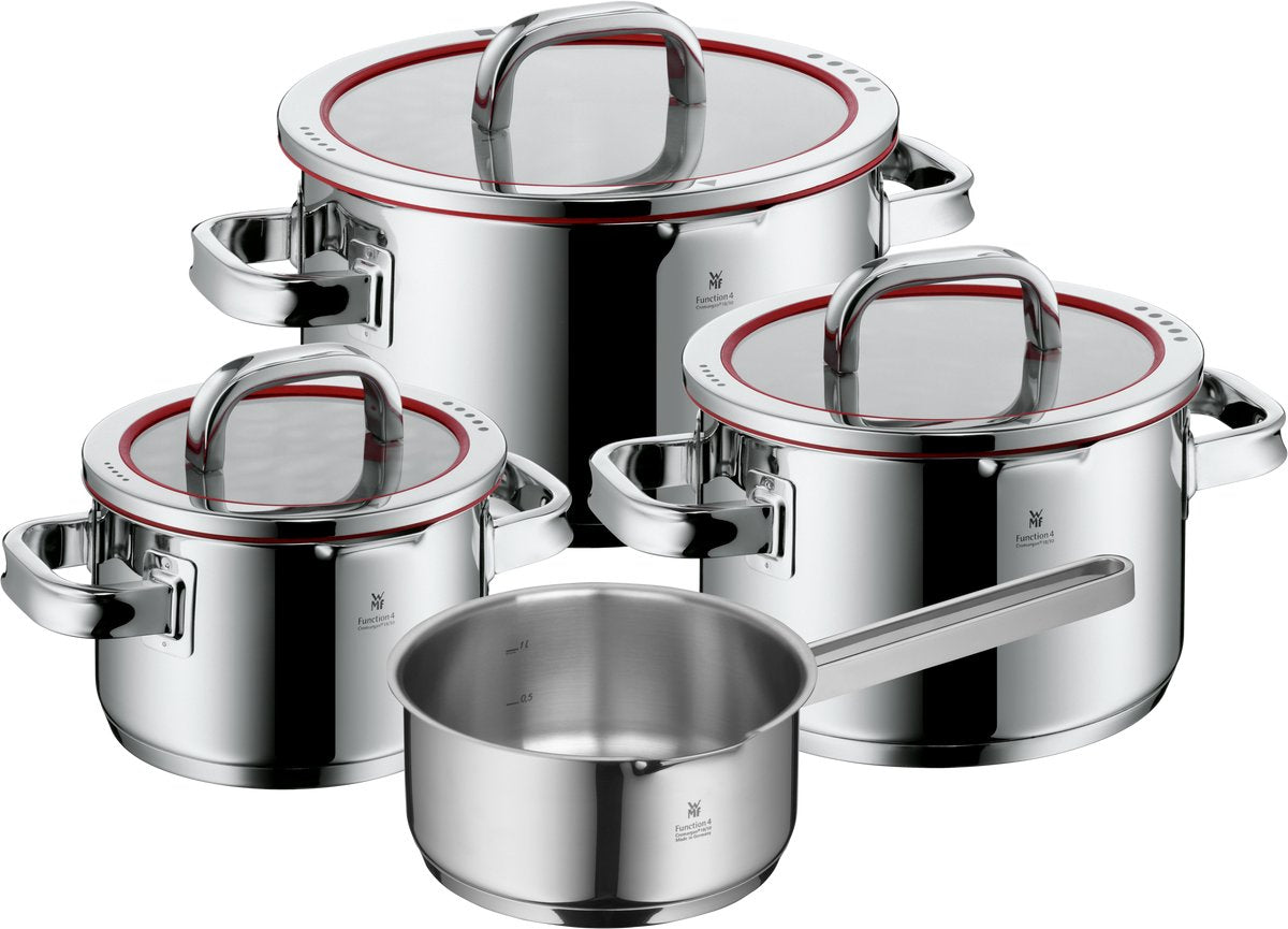 WMF Function 4-Delige Pannenset | Inductiegeschikt | TransTherm-bodem | Vaatwasserbestendig