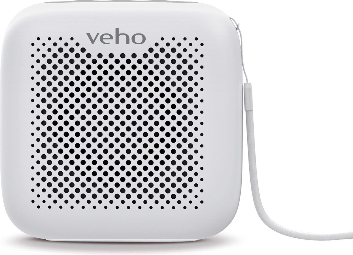 Veho MZ-4 Draagbare Bluetooth Speaker Wit: Krachtig Geluid, Waterbestendig