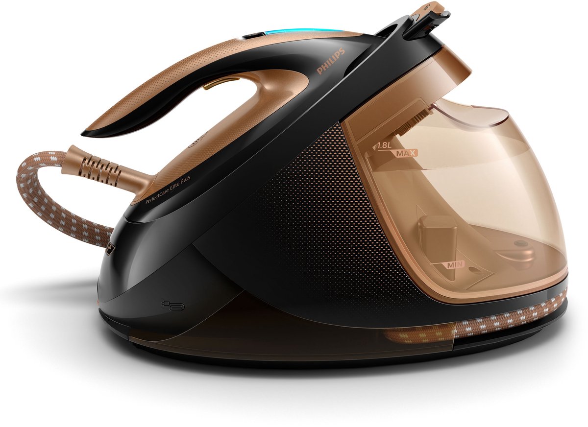 Philips PerfectCare Elite Plus GC9682/80 Stoomgenerator met OptimalTEMP Technologie, 1.8L Watertank, Zwart/Goud