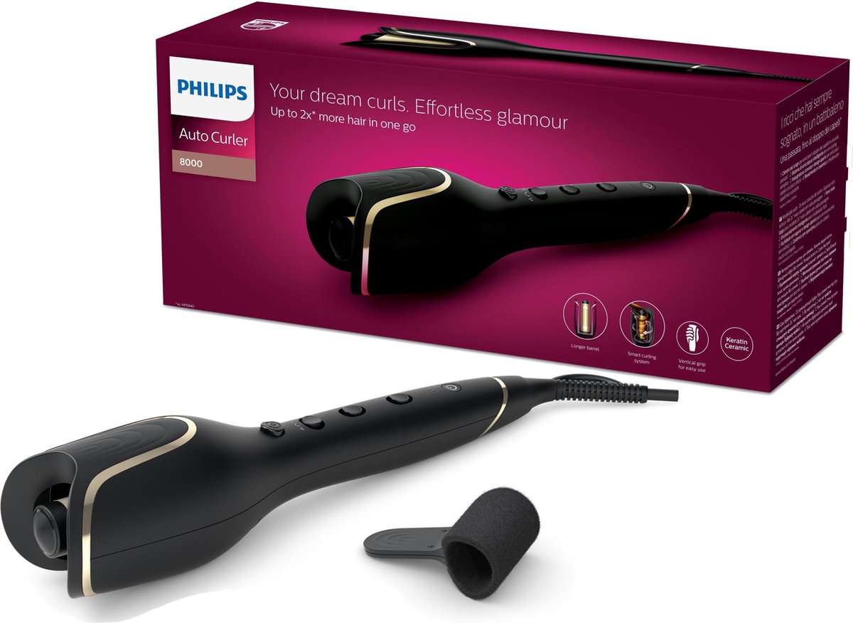 Philips Series 8000 StyleCare Prestige Automatic Curling Iron BHB876/00 Black