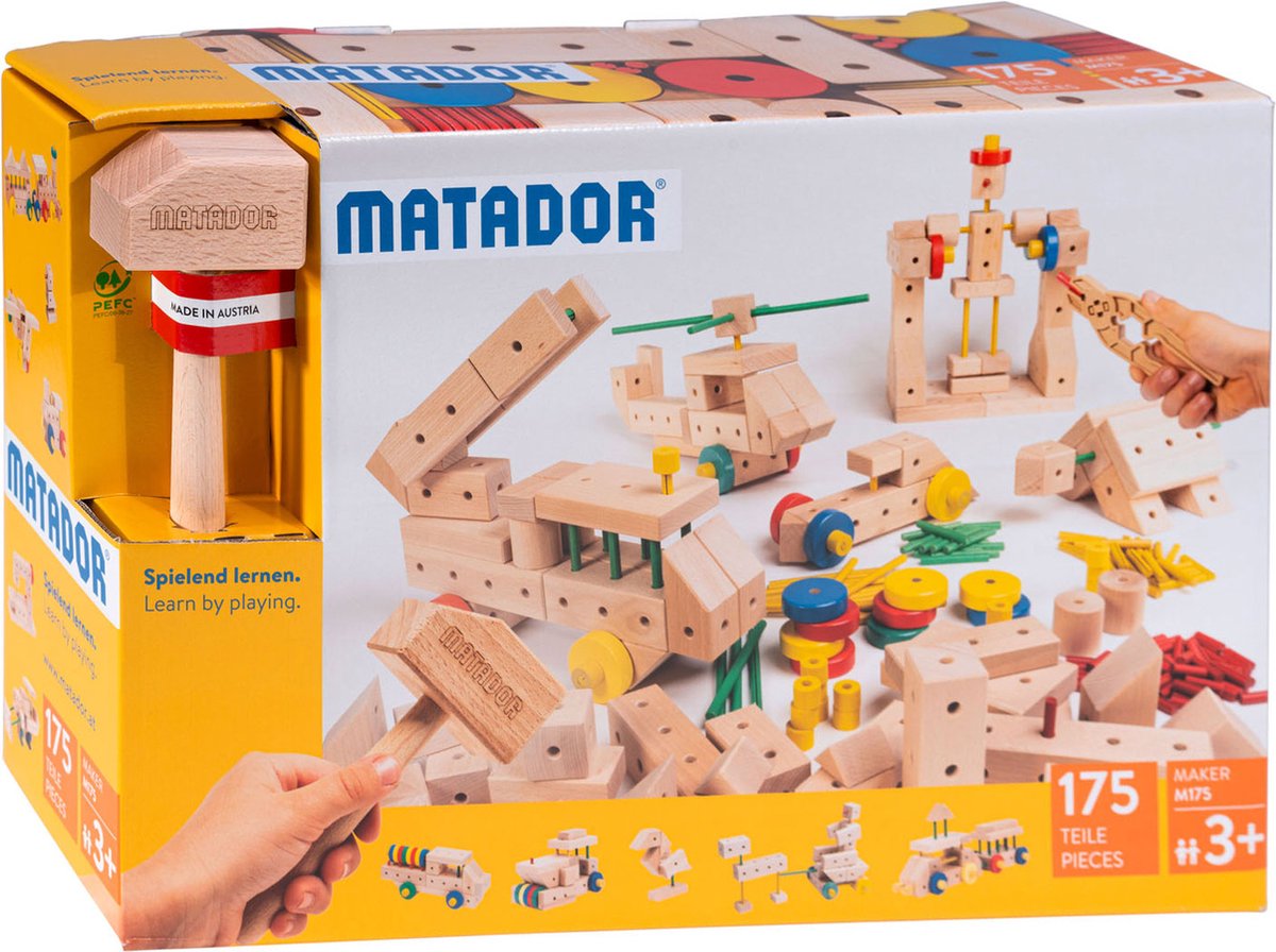Matador M175 Houten Bouwset - Maker KI3 - 175 Delen Educatief Speelgoed