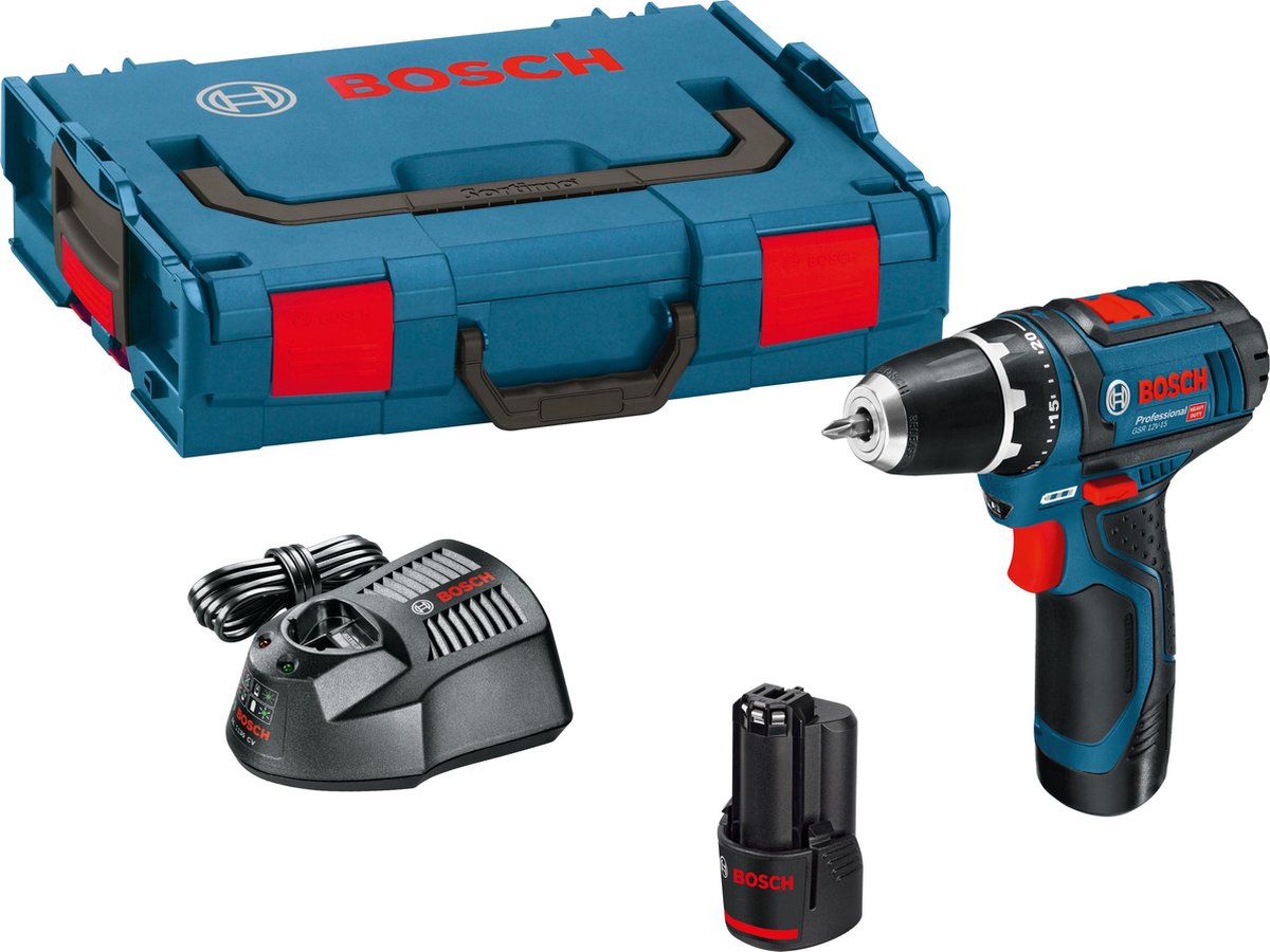 Bosch Professional GSR 12V-15 Accu Schroefboormachine met 2 Accu's