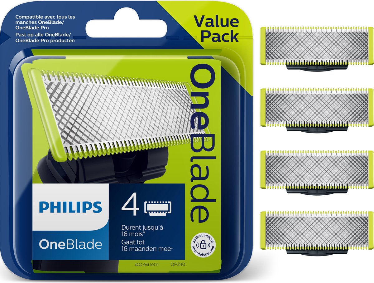 Philips OneBlade Original QP250/50 Vervangmesjes: 5 Stuks Duurzame Precisie Scheermesjes