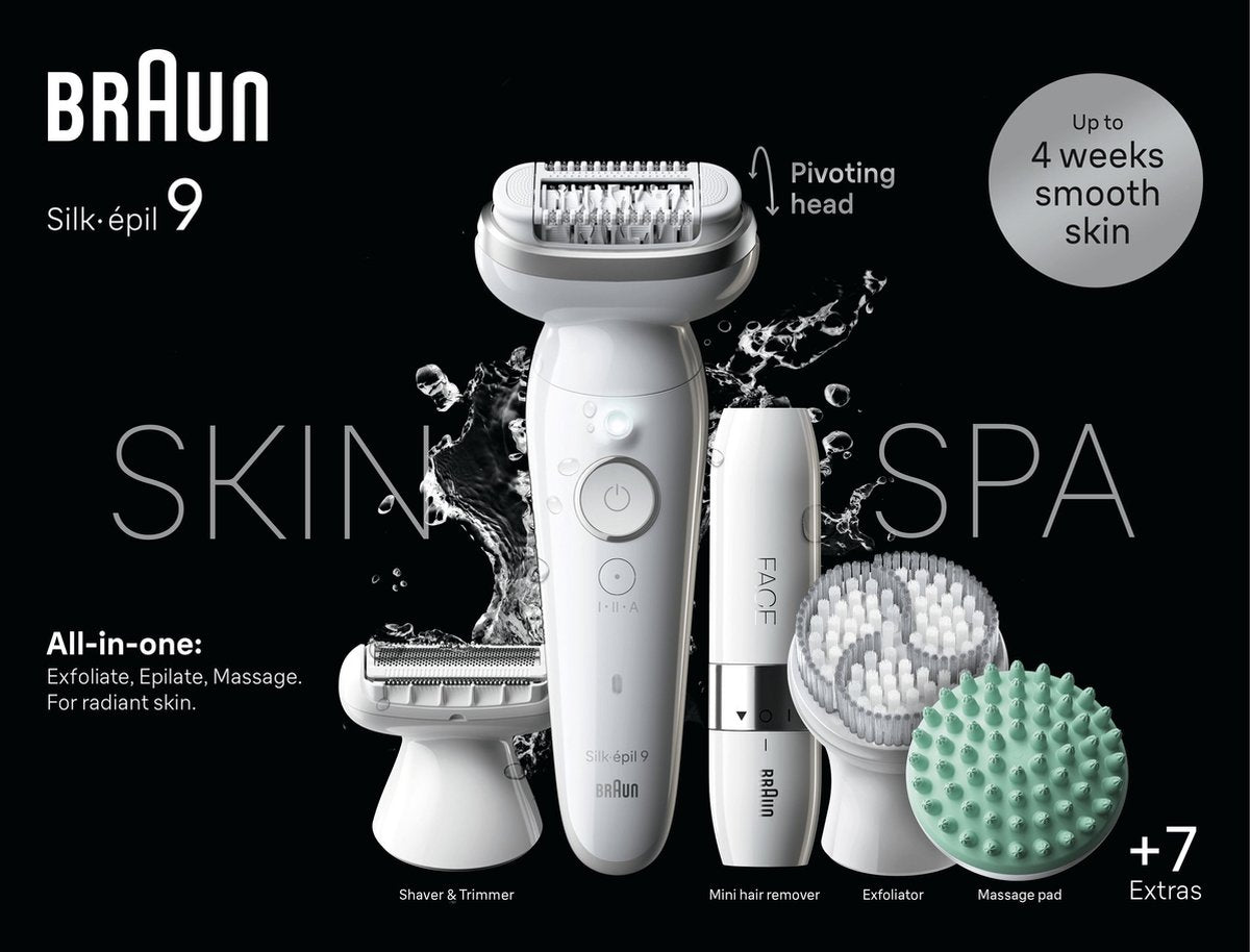 Braun Silk-épil 9 SkinSpa Epilator 9-381 Wit/Zilver