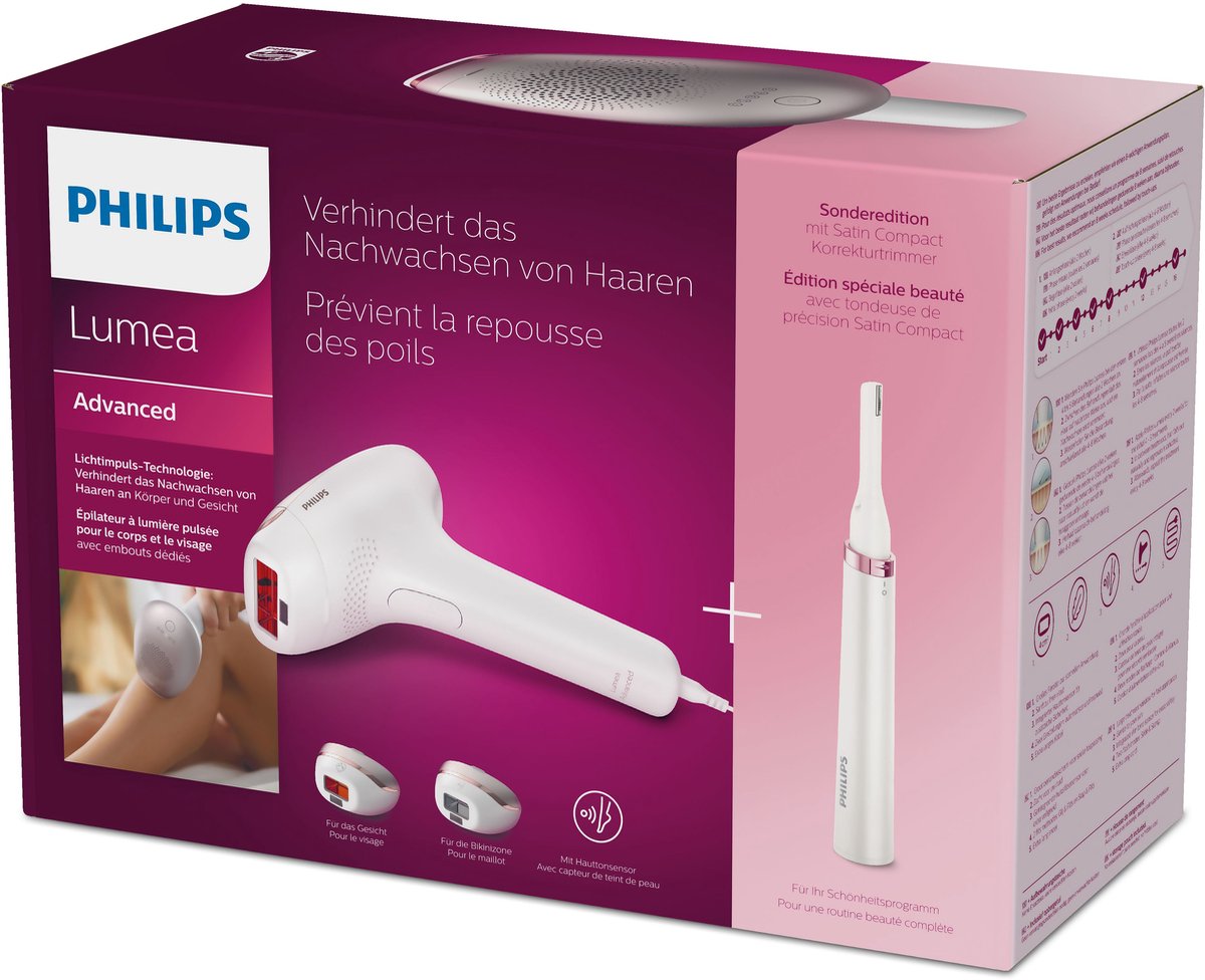 Philips Lumea IPL 7000 Serie Ontharingsapparaat  - BRI923/00, 3 Opzetstukken, Trimmer, Langdurige Gladde Huid | 8720689016896 | 8710103872009