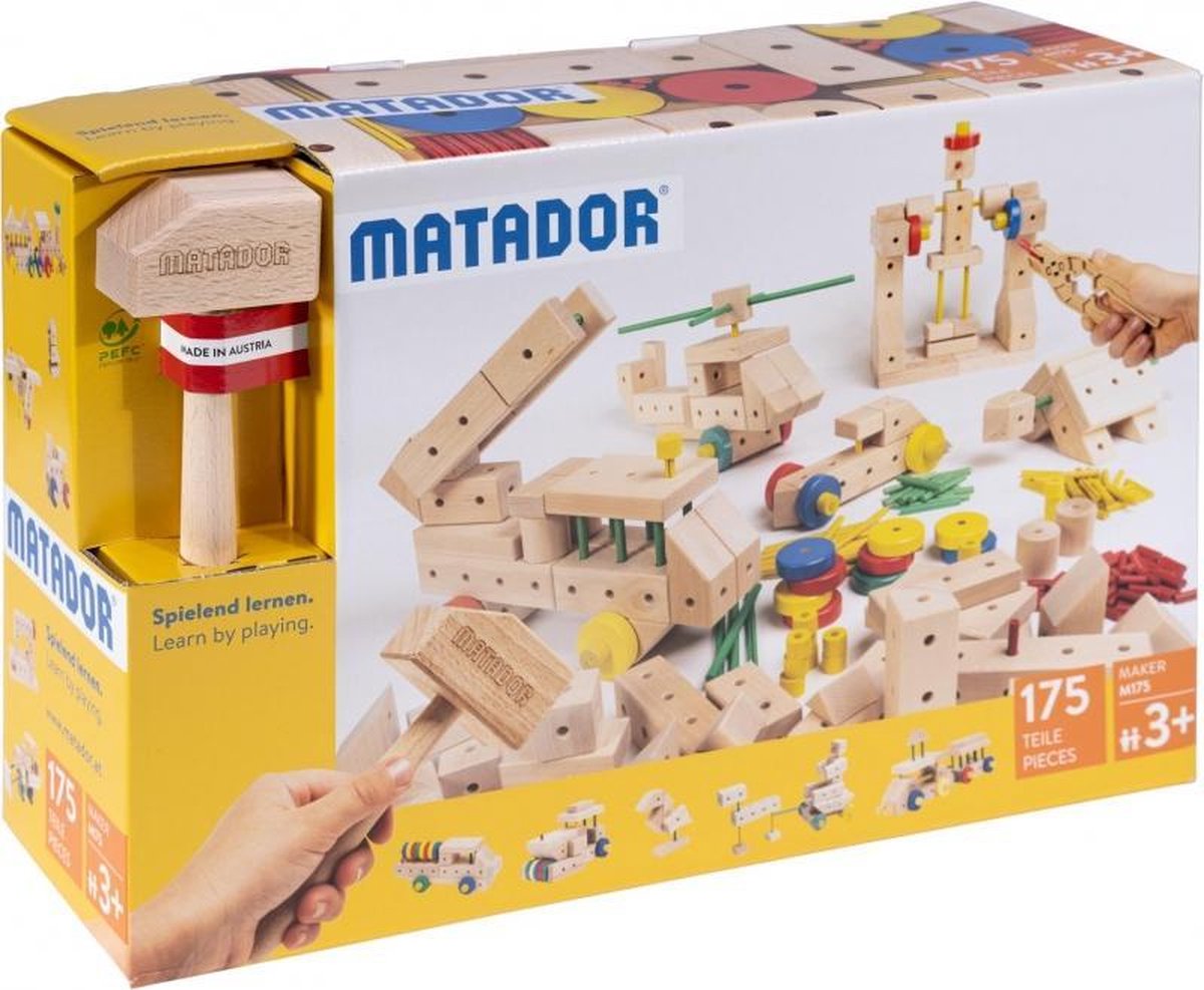 Matador M175 Houten Bouwset - Maker KI3 - 175 Delen Educatief Speelgoed