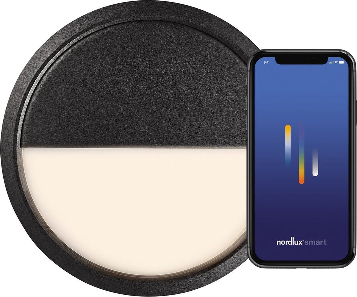 Nordlux Ava Slimme LED Wandlamp | IP54 | Bewegingssensor Compatibel | Zwart