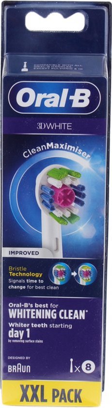 Oral-B 3D White Opzetborstels 8 Stuks