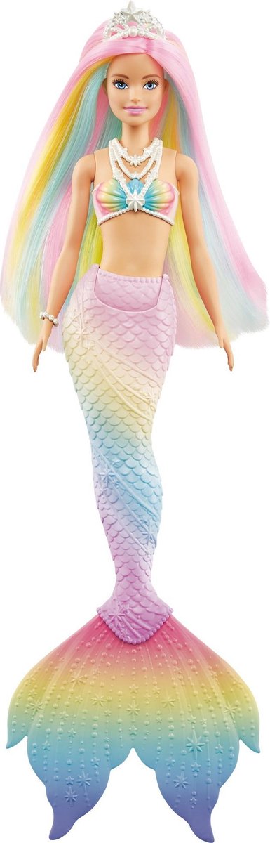 Barbie Dreamtopia Regenboogmagie Zeemeerminpop: Magische Kleurverandering, Blond Haar Speelplezier