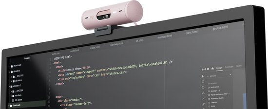 Logitech Brio 500 Full HD Webcam Roze 1080p/30fps Automatische Correctie
