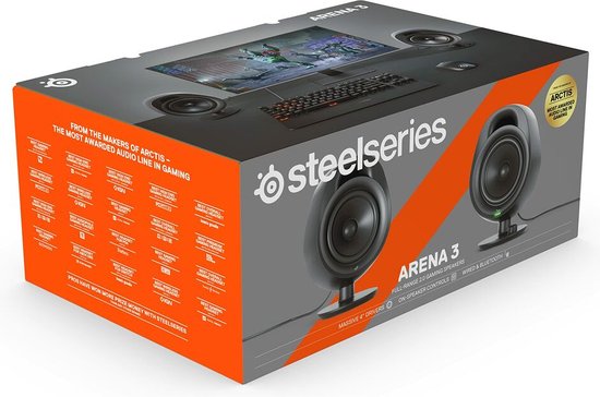 SteelSeries Arena 3 Gaming Speakers Zwart