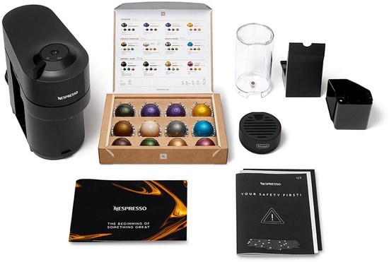 De'Longhi Nespresso Vertuo Pop ENV90.B Koffiecupmachine Zwart - Compact, Slim, Veelzijdig