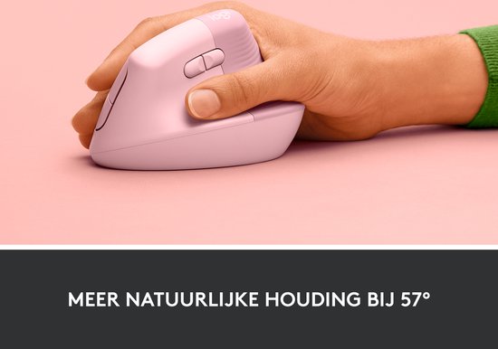 Logitech Lift Verticale Ergonomische Muis Rechtshandig Roze
