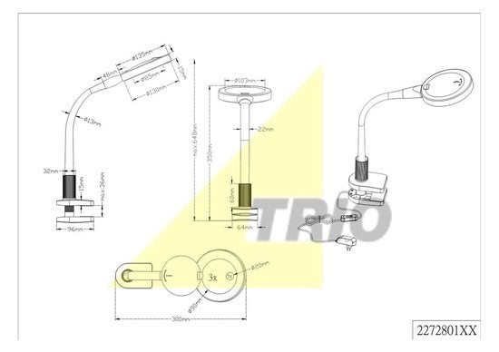 Trio Lighting LUPO LED Klemlamp - Inclusief Lichtbron - Modern Zwart Design