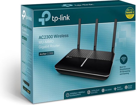 TP-Link Archer C2300 Dual-Band Wi-Fi Router met 2300 Mbps Snelheid en VPN Versnelling