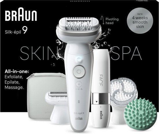 Braun Silk-épil 9 SkinSpa Epilator 9-381 Wit/Zilver