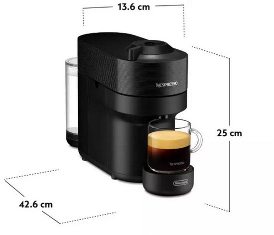 De'Longhi Nespresso Vertuo Pop ENV90.B Koffiecupmachine Zwart - Compact, Slim, Veelzijdig
