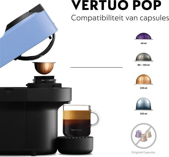 De'Longhi Nespresso Vertuo Pop Koffiecupmachine Blauw | Centrifusion | Smart Connectiviteit