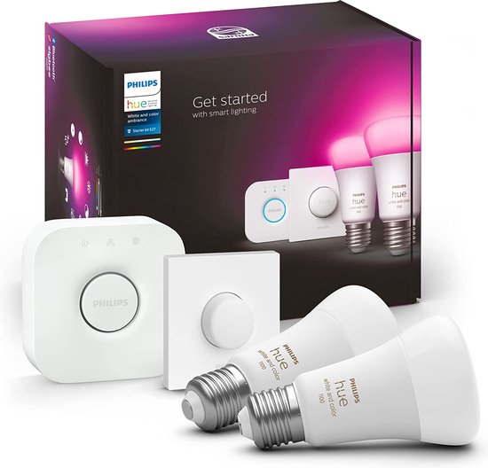 Philips Hue White and Color Ambiance Starterkit 2x E27 9W 1100lm