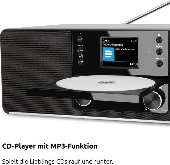 Technisat Digitradio 370 CD BT Zwart: DAB+, FM, CD, Bluetooth, USB Stereo Radio