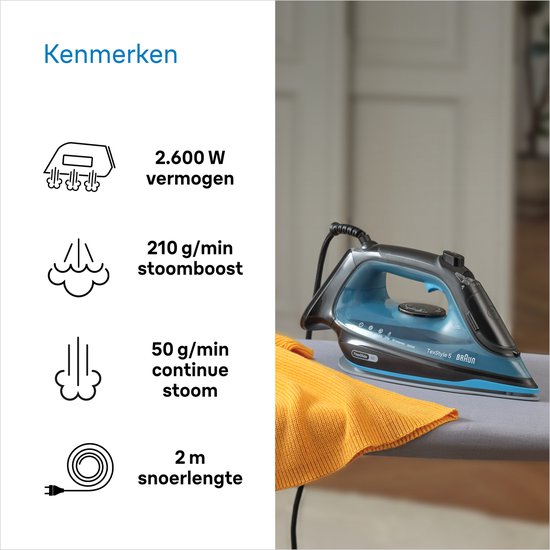 Braun TexStyle 5 SI5256BL Stoomstrijkijzer 2600W