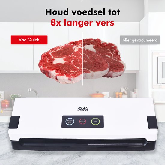 Solis Vac Quick 576 Volautomatische Vacumeermachine met Slangaansluiting Wit voor Voedsel