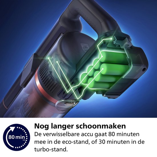 Philips 8000 Series Steelstofzuiger met Dweilfunctie XC8055/01 Draadloos Deep Petrol