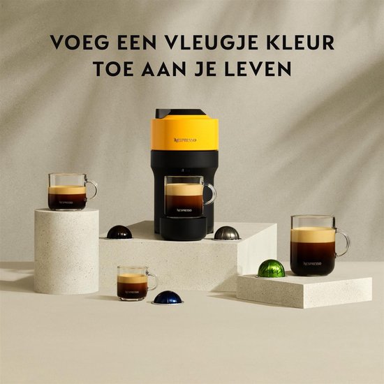 De'Longhi Nespresso Vertuo Pop ENV90.Y Geel: Compacte Koffiecupmachine met Centrifusion Technologie
