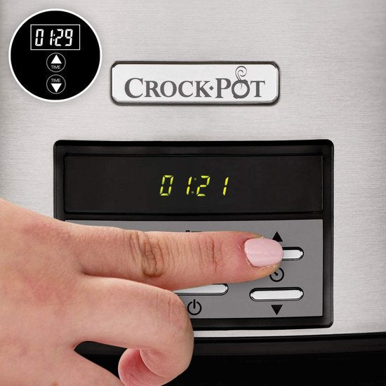 Crock-Pot 7.5L Digital Slow Cooker Black Stainless Steel