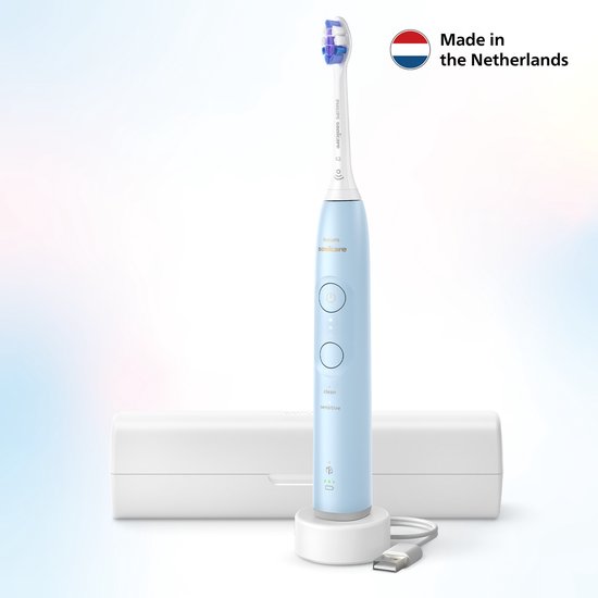 Philips Sonicare 6100 Series Elektrische Tandenborstel Gevoelige Tanden Lichtblauw