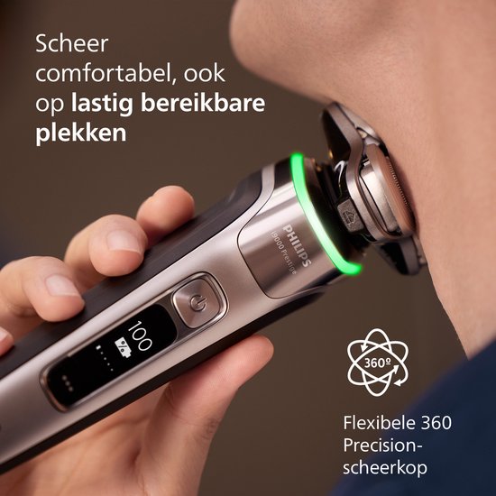 Philips i9000 Prestige Elektrisch Scheerapparaat Mannen: Ultraglad Zilver, Nat & Droog