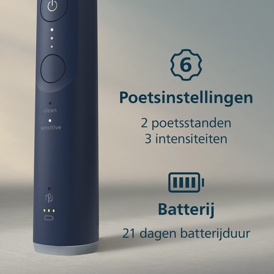 Philips Sonicare 6100 Series Elektrische Tandenborstel Gevoelige Tanden Lichtblauw