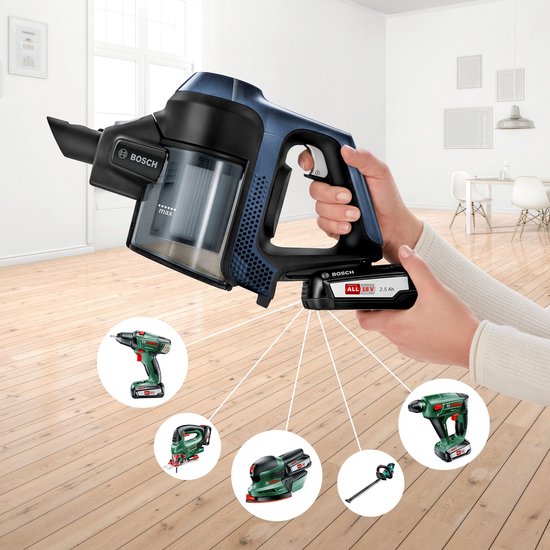Bosch Unlimited 6 BBS611PCK Draadloze Steelstofzuiger Blauw