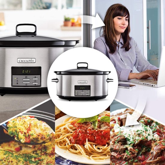 Crock-Pot 7.5L Digital Slow Cooker Black Stainless Steel
