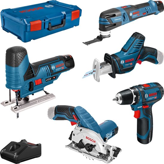 Bosch Professional 12V 5-Delige Accu Gereedschap Combiset met 3 Accu's