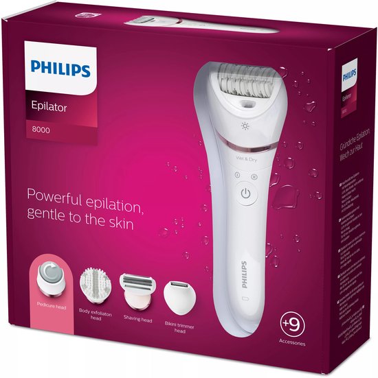 Philips Series 8000 BRE740/10: Nat & Droog Epileerapparaat voor Volledige Verzorging