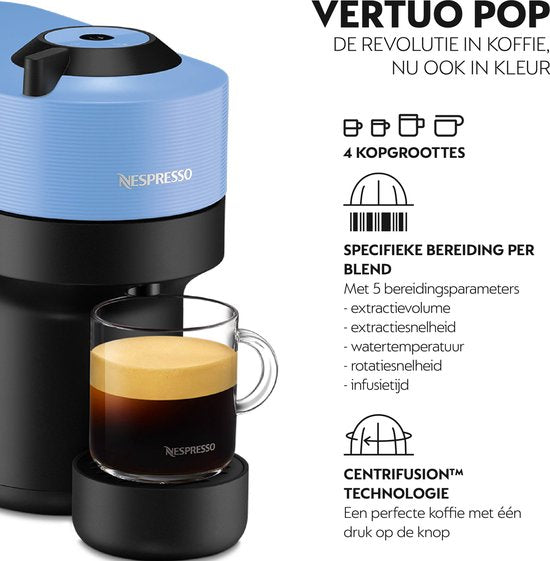 De'Longhi Nespresso Vertuo Pop Koffiecupmachine Blauw | Centrifusion | Smart Connectiviteit