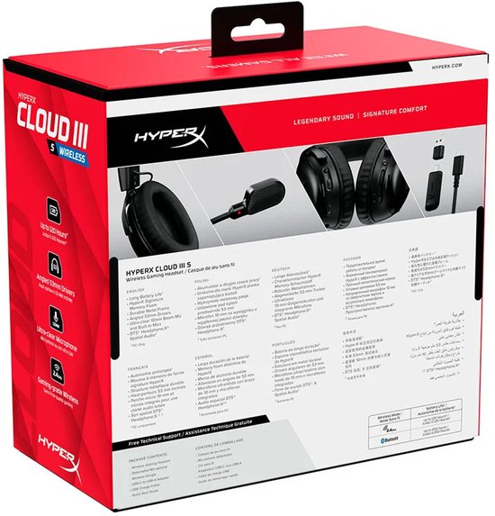 HyperX Cloud III S Draadloze Gaming Headset Zwart