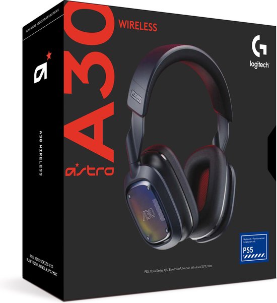 Logitech G Astro A30 Draadloze Gaming Headset Bluetooth Multi-Platform Playstation Lichtgewicht Navy