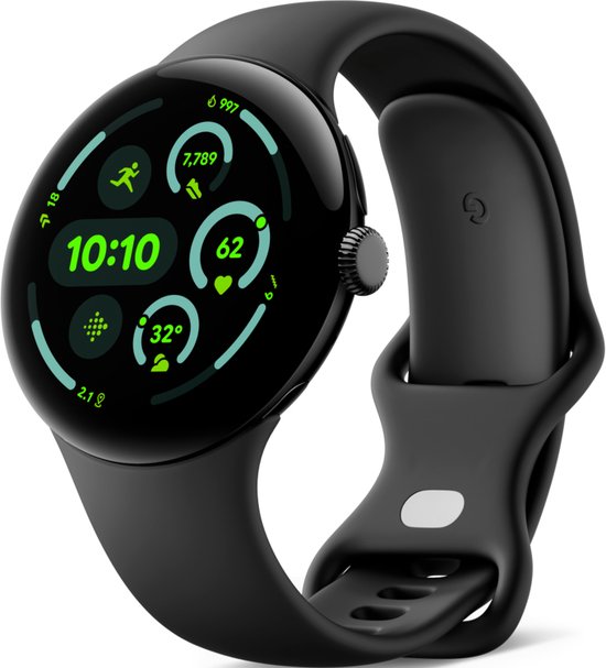Google Pixel Watch 3: Geavanceerd 45mm Smartwatch met Fitbit Gezondheidsfuncties, Zwart