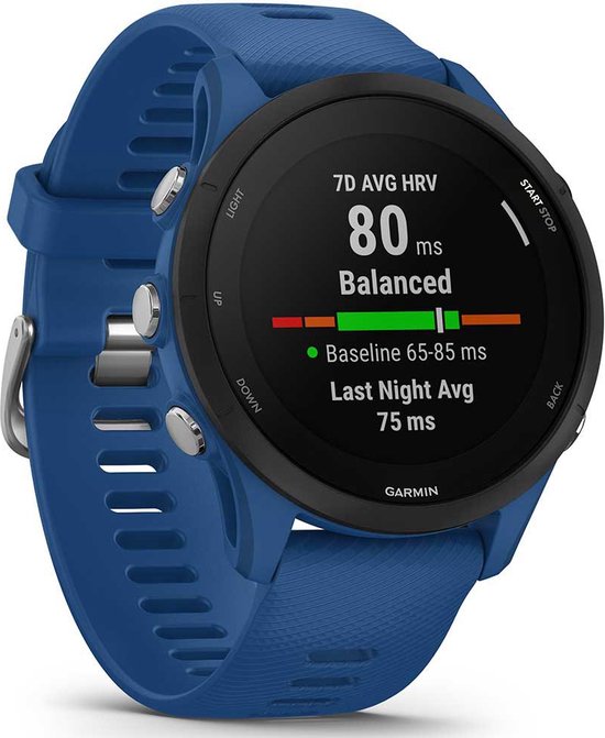 Garmin Forerunner 255 GPS Sporthorloge: Geavanceerde Hardloop & Multisport Smartwatch 46mm Tidal Blue