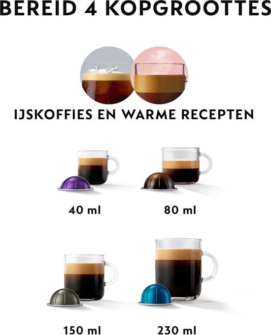 De'Longhi Nespresso Vertuo Pop ENV90.B Koffiecupmachine Zwart - Compact, Slim, Veelzijdig