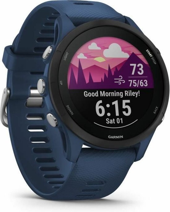 Garmin Forerunner 255 GPS Sporthorloge: Geavanceerde Hardloop & Multisport Smartwatch 46mm Tidal Blue