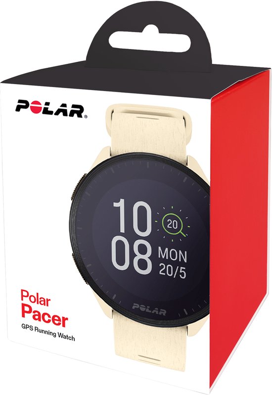 Polar Pacer GPS Hardloophorloge Cloud White - Nauwkeurige Tracking Slaapanalyse