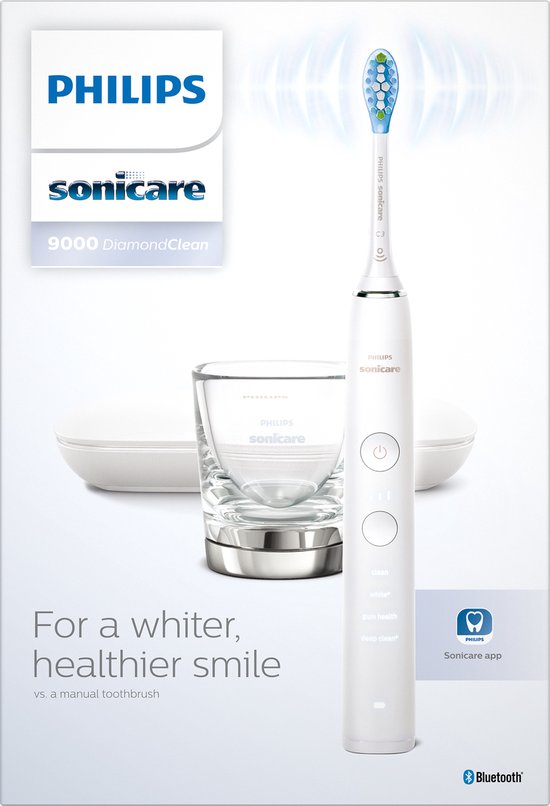 Philips Sonicare DiamondClean 9000 Geavanceerde Sonische Tandenborstel Wit Oplaadglas HX9911/27